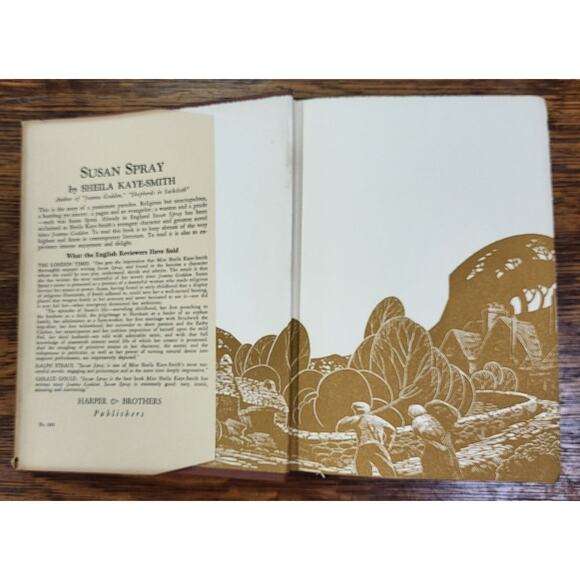 Susan Spray Sheila Kaye-Smith 1931 HC w/ DJ Harper & Brothers Vintage Novel - Picture 2 of 10